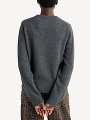 GANNI Grey Tiger Graphic Wool Crewneck Jumper - Image 2 of 5