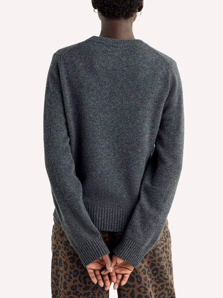 GANNI Grey Tiger Graphic Wool Crewneck Jumper - Image 2 of 5