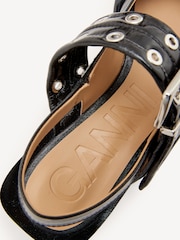 GANNI Black Feminine Buckle Print Ballerinas - Image 3 of 5
