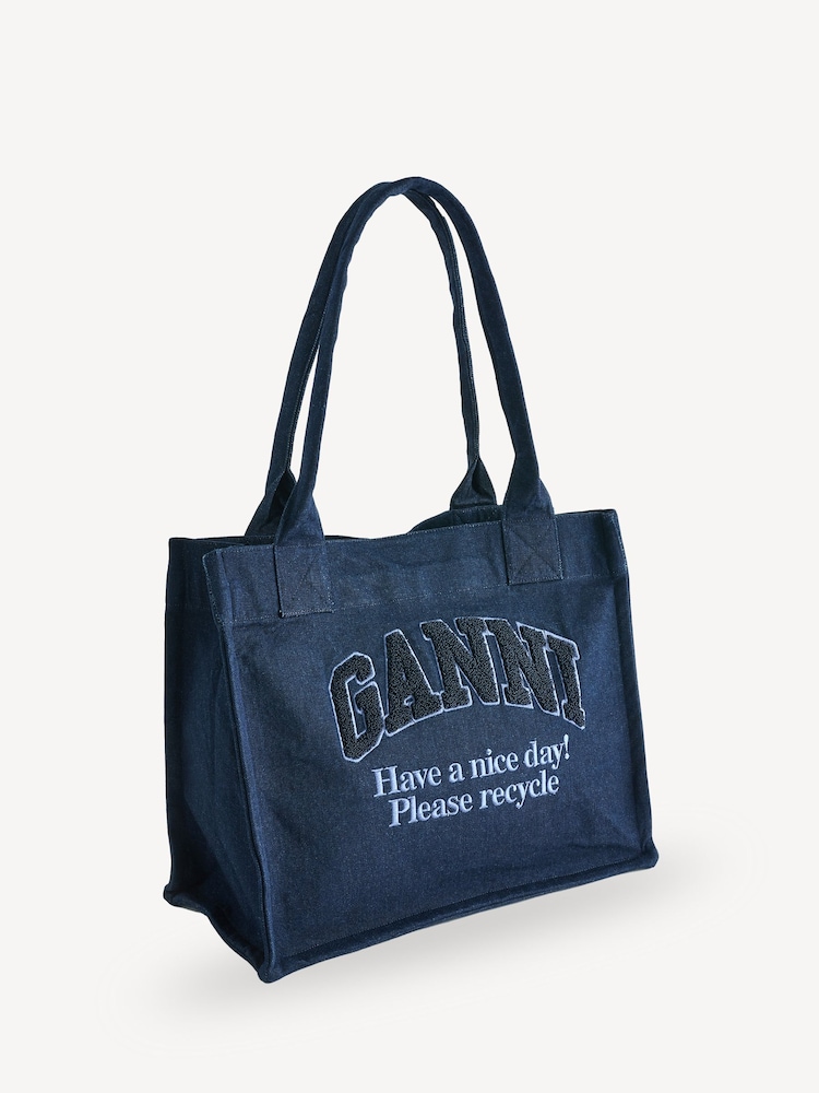 GANNI Blue Denim Easy Shopper Tote Bag Seasons