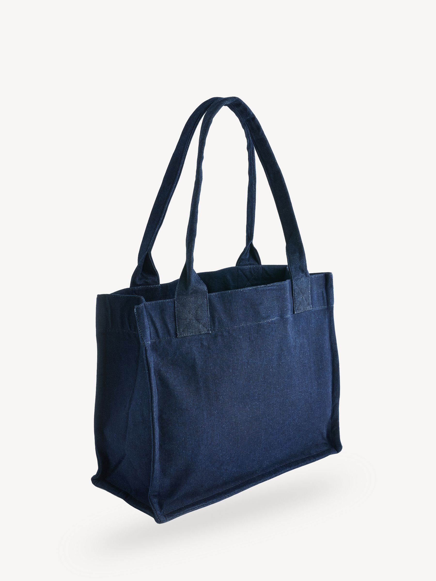 トートバッグ GANNI Logo embroidery denim shopping bag Light Blue Shopping Bag Ganni in light blue denim