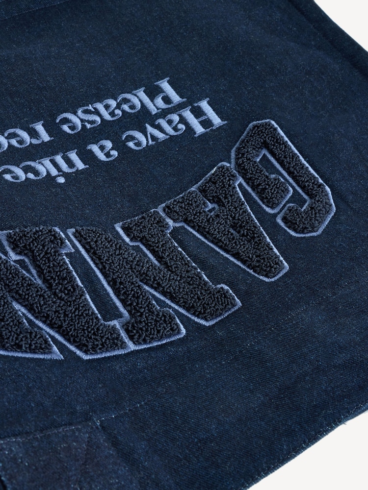 GANNI Blue Denim Easy Shopper Tote Bag - Image 7 of 7