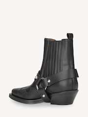 GANNI Black Fitted Chelsea Western Boots - Image 2 of 3