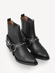 GANNI Black Fitted Chelsea Western Boots - Image 3 of 3