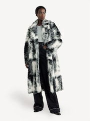 GANNI Black Faux Fur Coat - Image 1 of 6