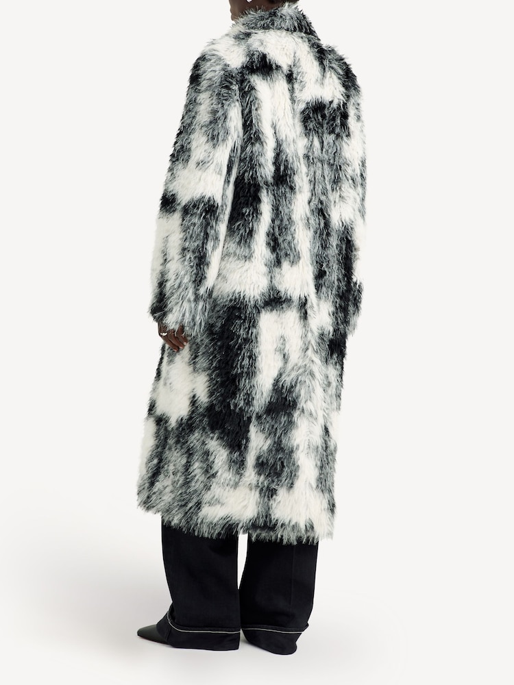 GANNI Black Faux Fur Coat - Image 2 of 6