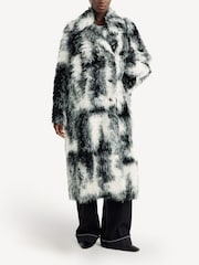 GANNI Black Faux Fur Coat - Image 3 of 6