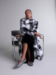 GANNI Black Faux Fur Coat - Image 6 of 6