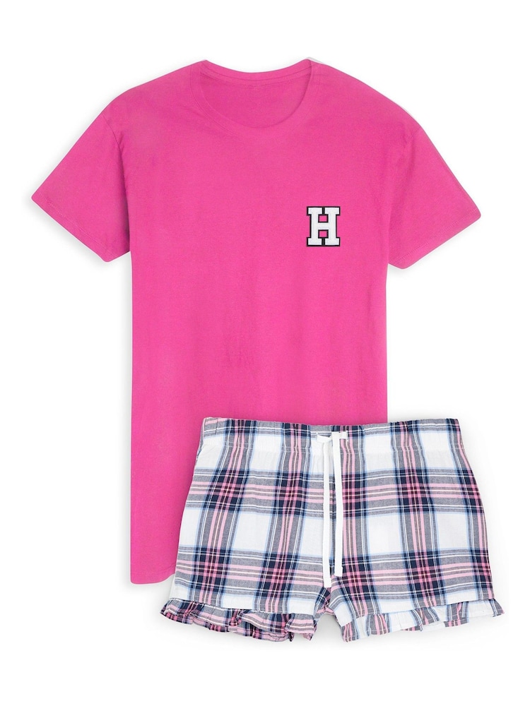 Alphabet Womens Personalised Monogram Pyjama Shorts Set - Image 1 of 3