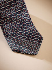 Navy Blue/Yellow Link Signature Made In Italy Design Tie - Image 3 of 4