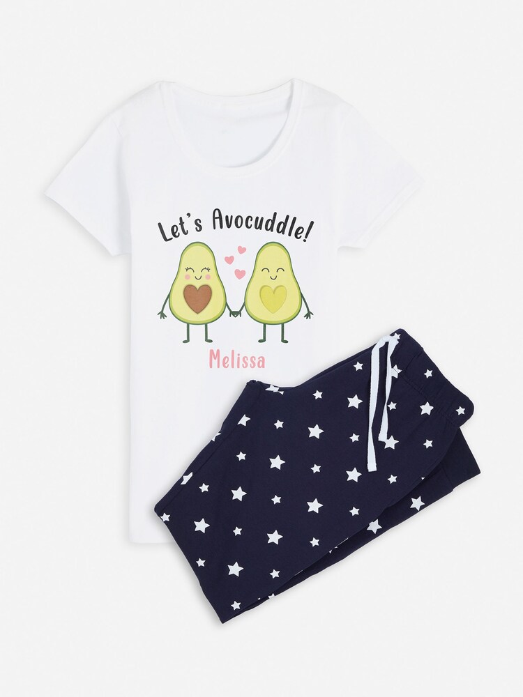 Dollymix Personalised Lets Avocuddle White Pyjamas - Image 1 of 2