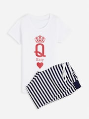 Dollymix Personalised Queen White Pyjamas - Image 1 of 3