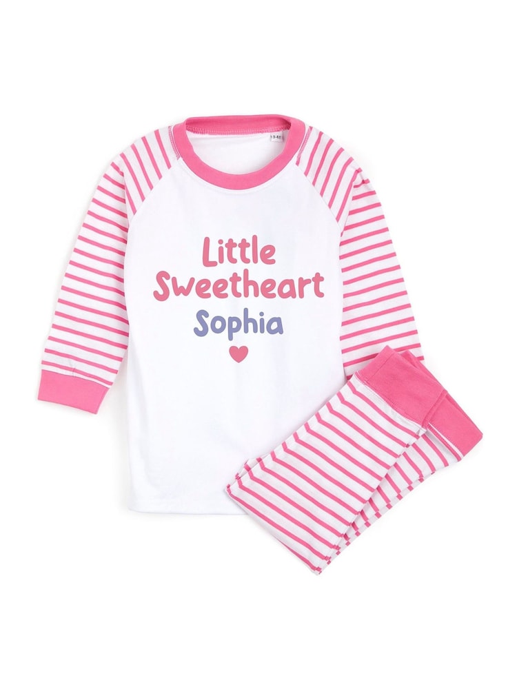 Dollymix Personalised Toddler Little Sweetheart 100% Cotton Pyjamas - Image 1 of 2
