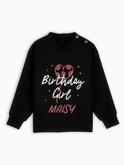 Dollymix Girls Personalised Birthday Black Sweatshirt - Image 1 of 3