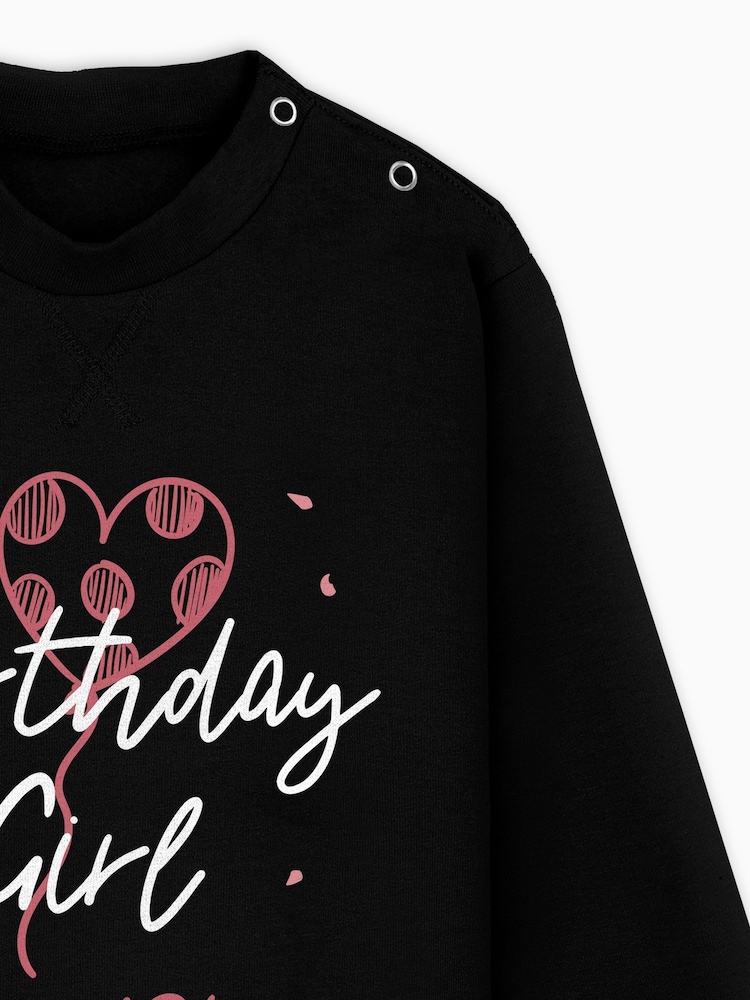 Dollymix Girls Personalised Birthday Black Sweatshirt - Image 2 of 3