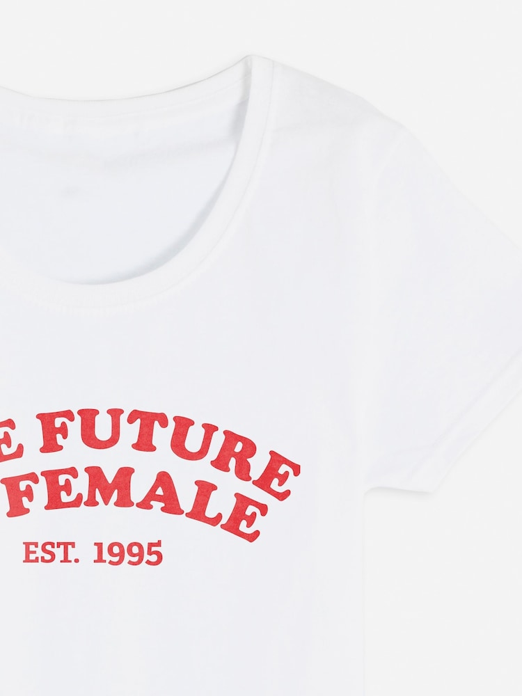 Dollymix Female Personalised The Future 100% Cotton White Pyjama Shorts Set - Image 2 of 3