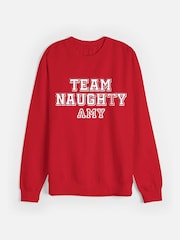 Dollymix Womens Red Personalised Team Naughty Jumper - Image 1 of 3