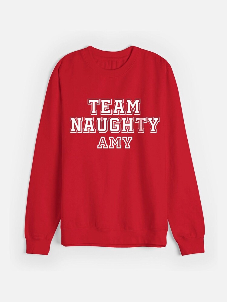 Dollymix Womens Red Personalised Team Naughty Jumper - Image 1 of 3