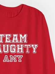 Dollymix Womens Red Personalised Team Naughty Jumper - Image 2 of 3