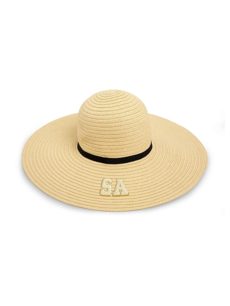 Alphabet Cream Personalised Small Letter Monogrammed Sun Hat - Image 1 of 3