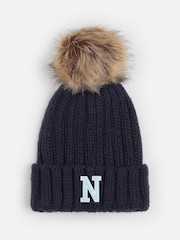 Dollymix Adults Personalised Monogram Faux Fur Pom Beanie Hat - Image 1 of 5