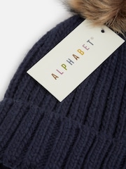Dollymix Adults Personalised Monogram Faux Fur Pom Beanie Hat - Image 4 of 5