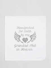 Personalised Handpicked for Earth 100% Cotton White Blanket by Dollymix - Image 1 of 7