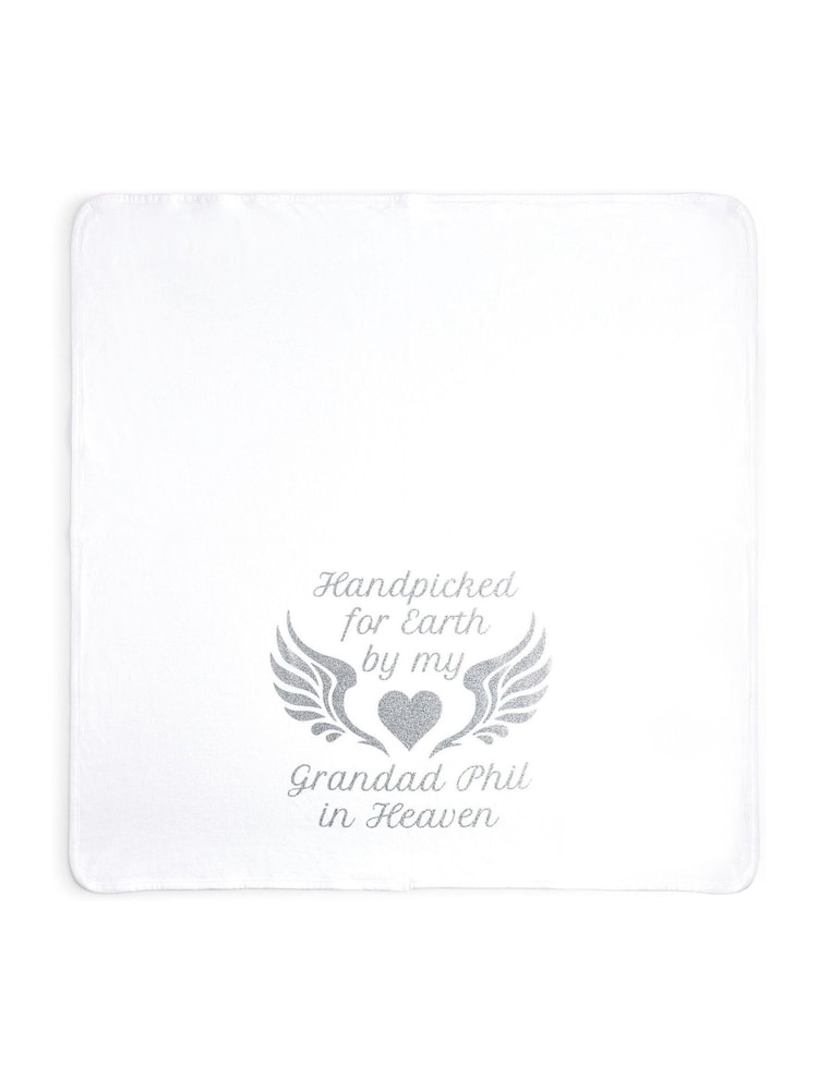 Personalised Handpicked for Earth 100% Cotton White Blanket by Dollymix - Image 2 of 7