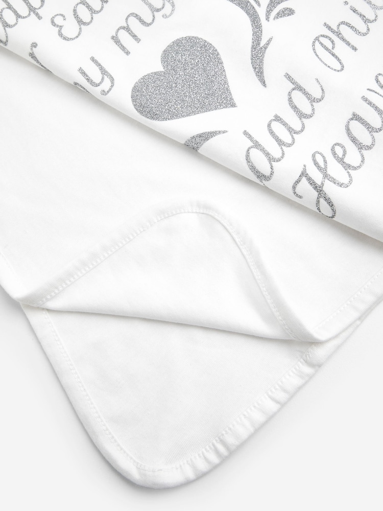 Personalised Handpicked for Earth 100% Cotton White Blanket by Dollymix - Image 6 of 7