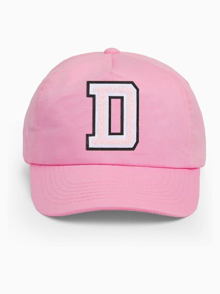 Alphabet Pink Personalised Monogram 100% Cotton Cap - Image 1 of 3
