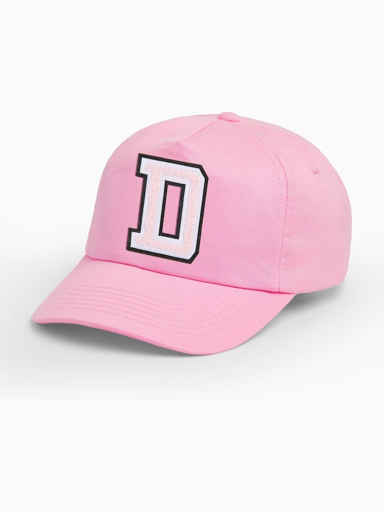 Alphabet Pink Personalised Monogram 100% Cotton Cap - Image 3 of 3