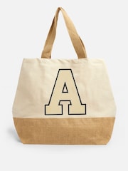 Personalised Large Letter Monogrammed Beach 100% Cotton Bag by Alphabet - Image 1 of 3