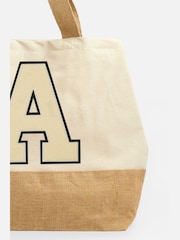 Personalised Large Letter Monogrammed Beach 100% Cotton Bag by Alphabet - Image 2 of 3