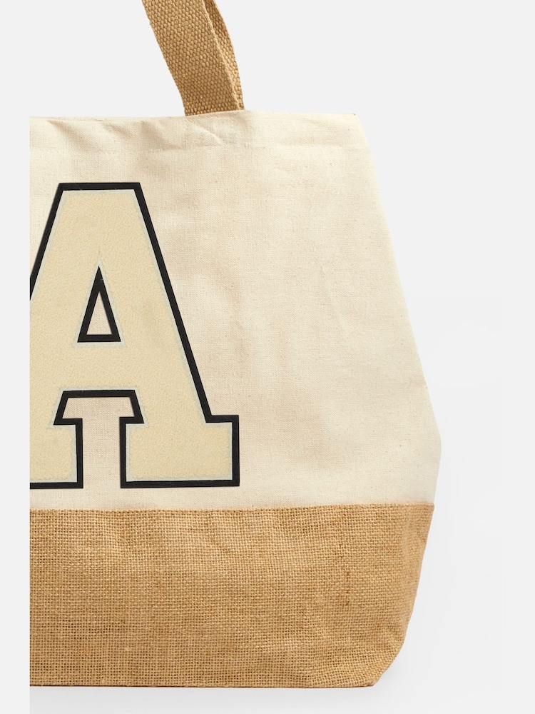 Personalised Large Letter Monogrammed Beach 100% Cotton Bag by Alphabet - Image 2 of 3