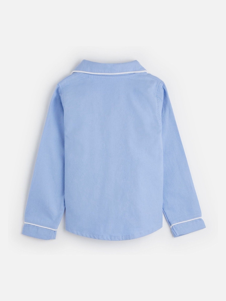 Dollymix Blue Personalised Long Sleeve 100% Cotton Pyjamas Set - Image 2 of 3