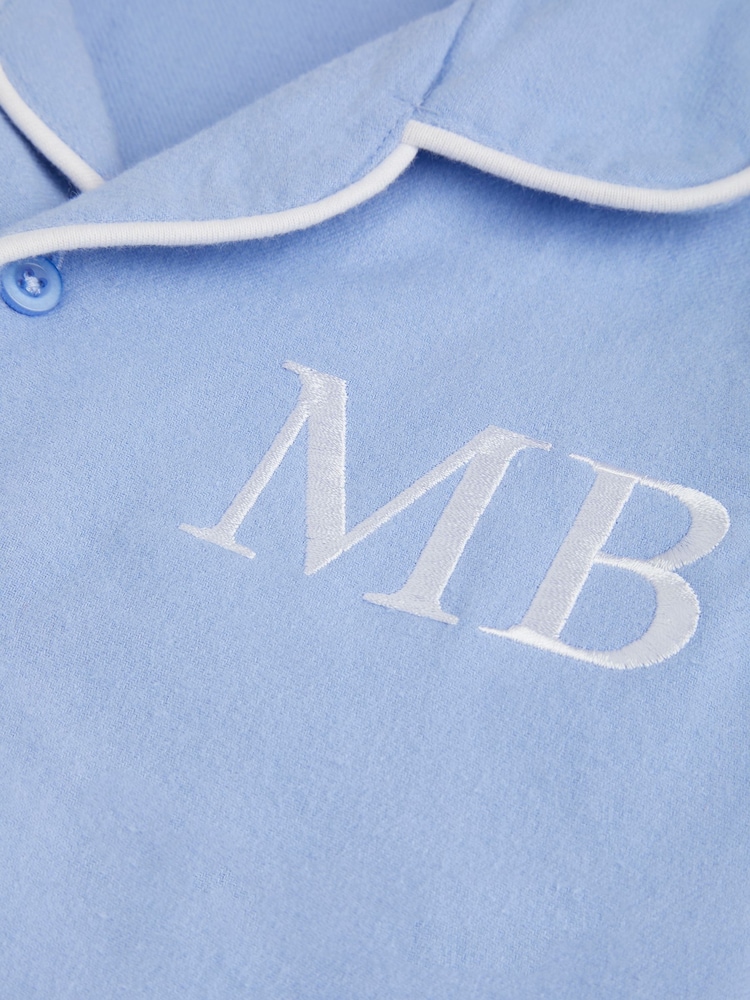 Dollymix Blue Personalised Long Sleeve 100% Cotton Pyjamas Set - Image 3 of 3