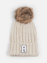 Dollymix Adults Personalised Monogram Faux Fur Pom Beanie Hat - Image 1 of 5