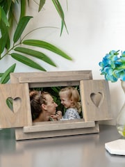 Natural Personalised Hand Painted Heart Shutter Photo Frame by Jonnys Sister - Image 5 of 5