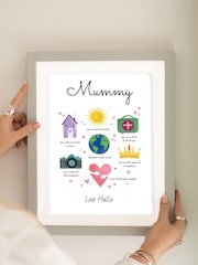 Mothers Day Grey Personalised Illustrated Framed Print by Jonnys Sister - Image 1 of 3