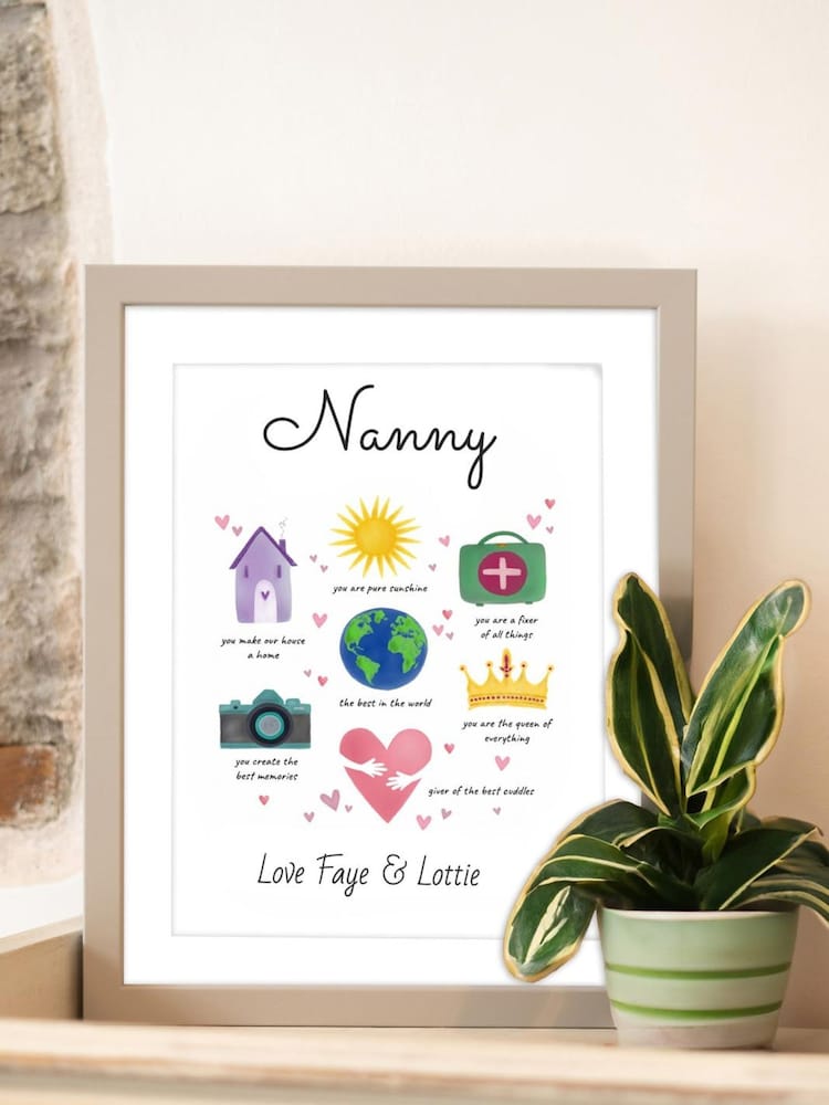 Mothers Day Grey Personalised Illustrated Framed Print by Jonnys Sister - Image 3 of 3