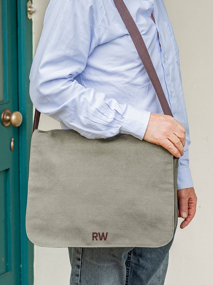 Jonnys Sister Personalised Canvas Messenger Bag - Image 1 of 3 Jonnys Sister Personalised Canvas Messenger Bag - Image 1 of 3