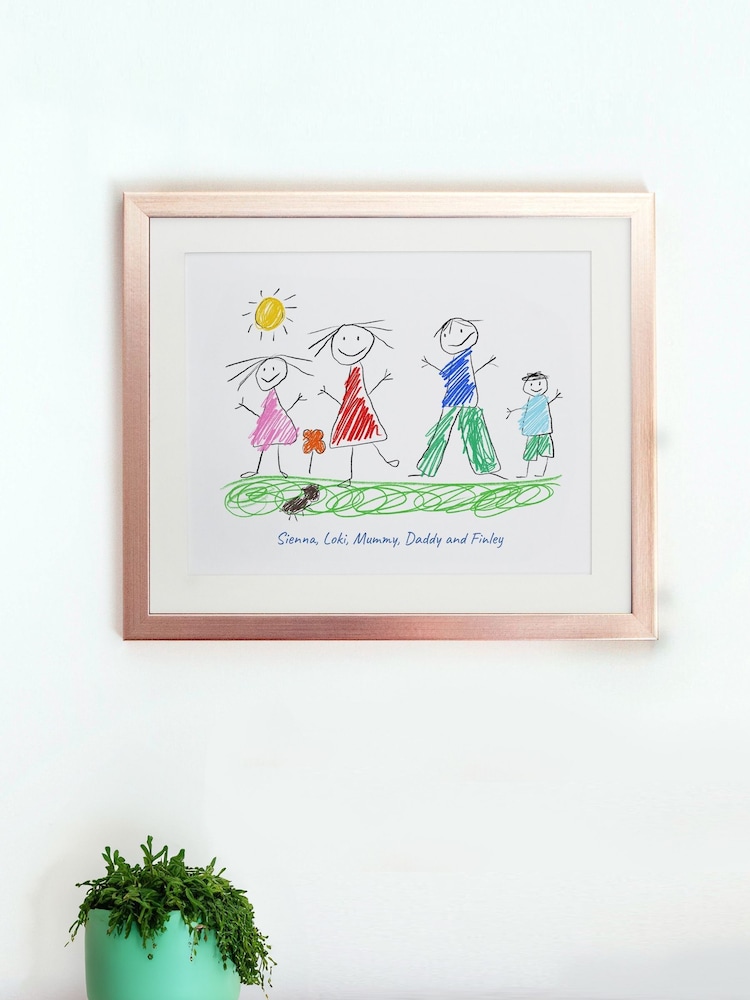Mothers Day Personalised Hand Drawn White Print Frame by Jonnys Sister - Image 1 of 3