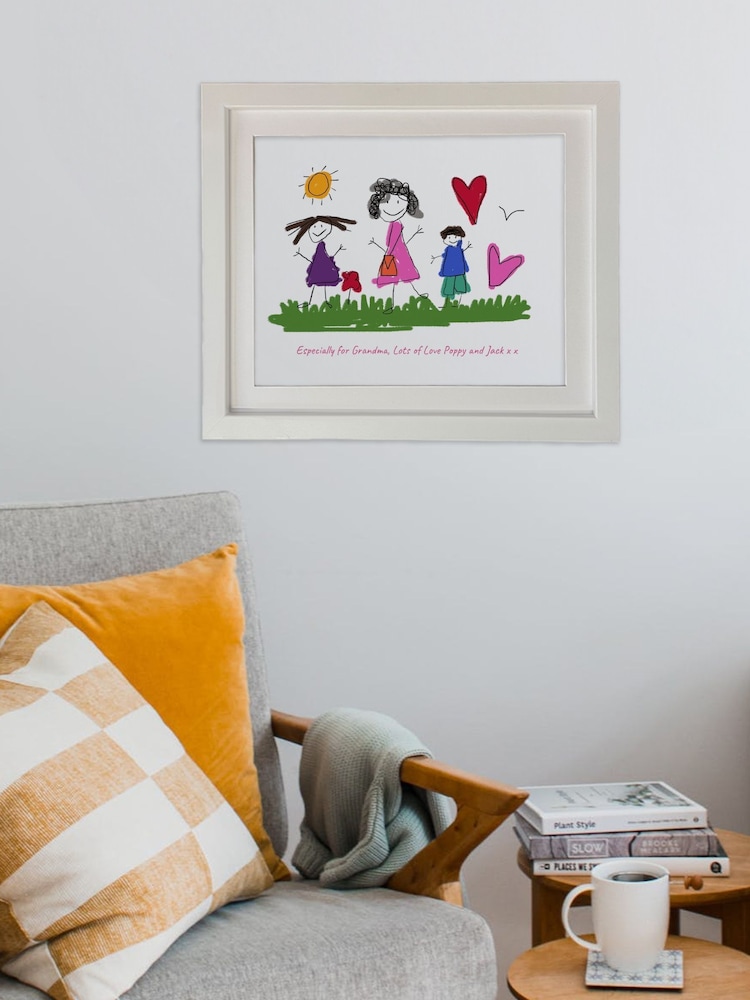 Mothers Day Personalised Hand Drawn White Print Frame by Jonnys Sister - Image 2 of 3
