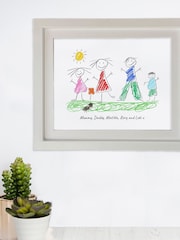 Mothers Day Personalised Hand Drawn White Print Frame by Jonnys Sister - Image 3 of 3