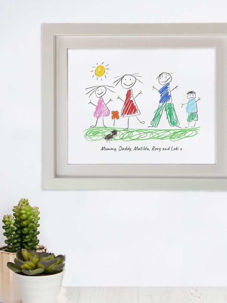 Mothers Day Personalised Hand Drawn White Print Frame by Jonnys Sister - Image 3 of 3