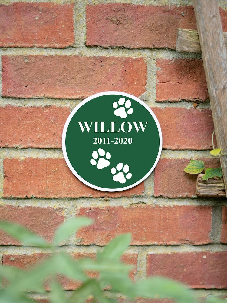 Personalised Round Metal Pet Memorial Garden Wall Plaque by Jonnys Sister - Image 1 of 3