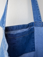 Blue Personalised Embroidered Bee Denim Tote 100% Cotton Bag by Jonnys Sister - Image 4 of 4