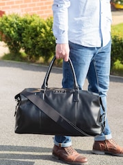 Jonnys Sister Personalised Nuhide Travel Holdall with Strap - Image 1 of 5