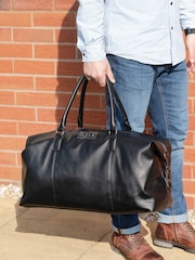 Jonnys Sister Personalised Nuhide Travel Holdall with Strap - Image 2 of 5
