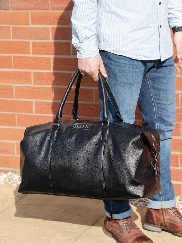 Jonnys Sister Personalised Nuhide Travel Holdall with Strap - Image 2 of 5